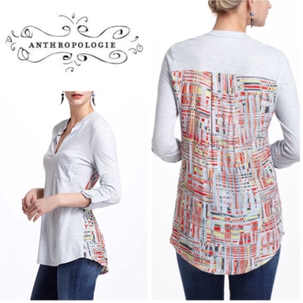 Anthropologie Porridge Sketch Back Shirt
